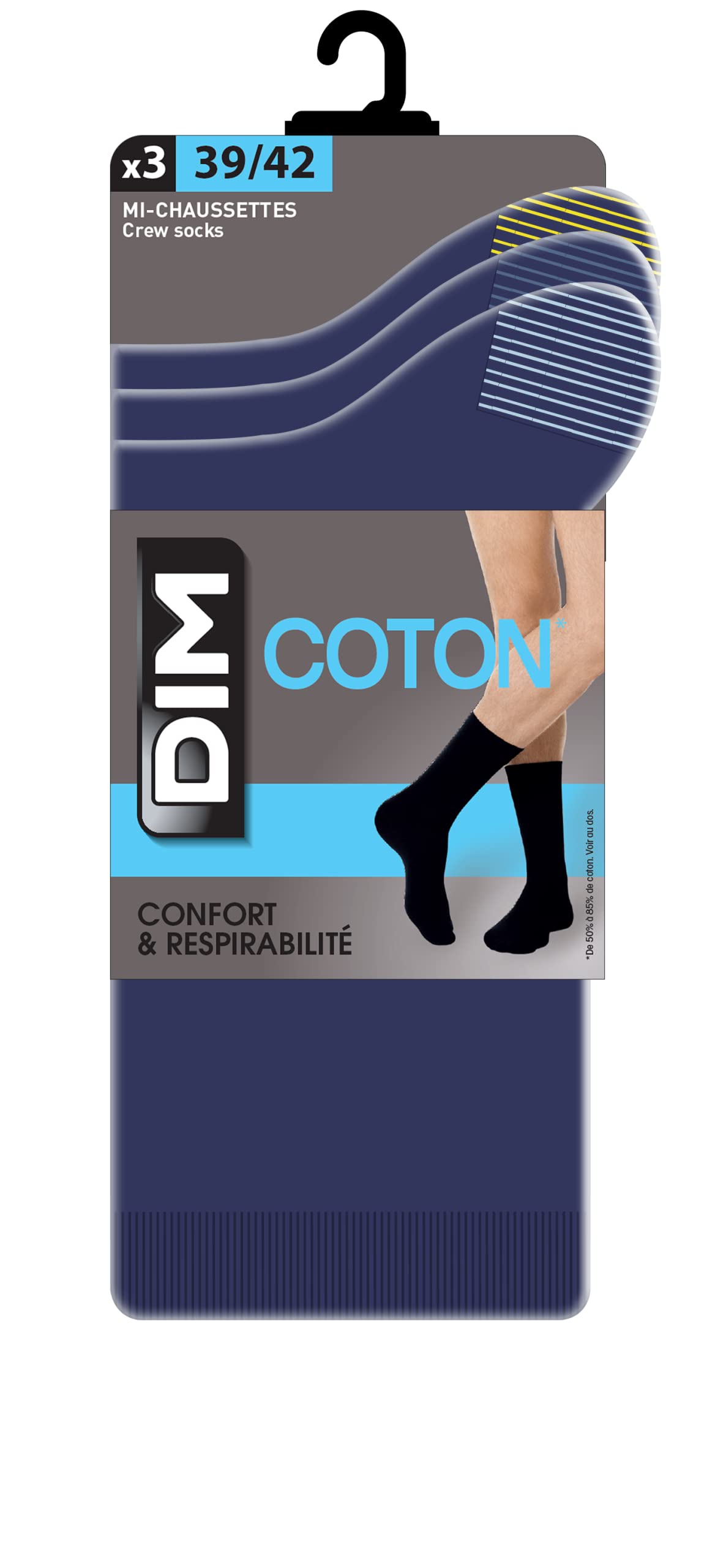 DIM Cotton calzini uomo x3 misto cotone bicolore