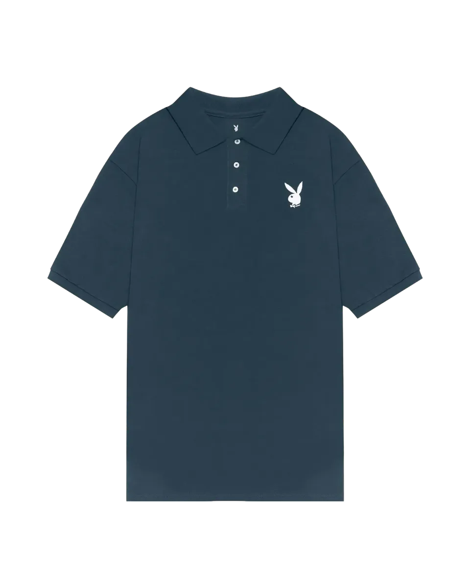Playboy Classic Rabbit Head polo uomo nero cotone