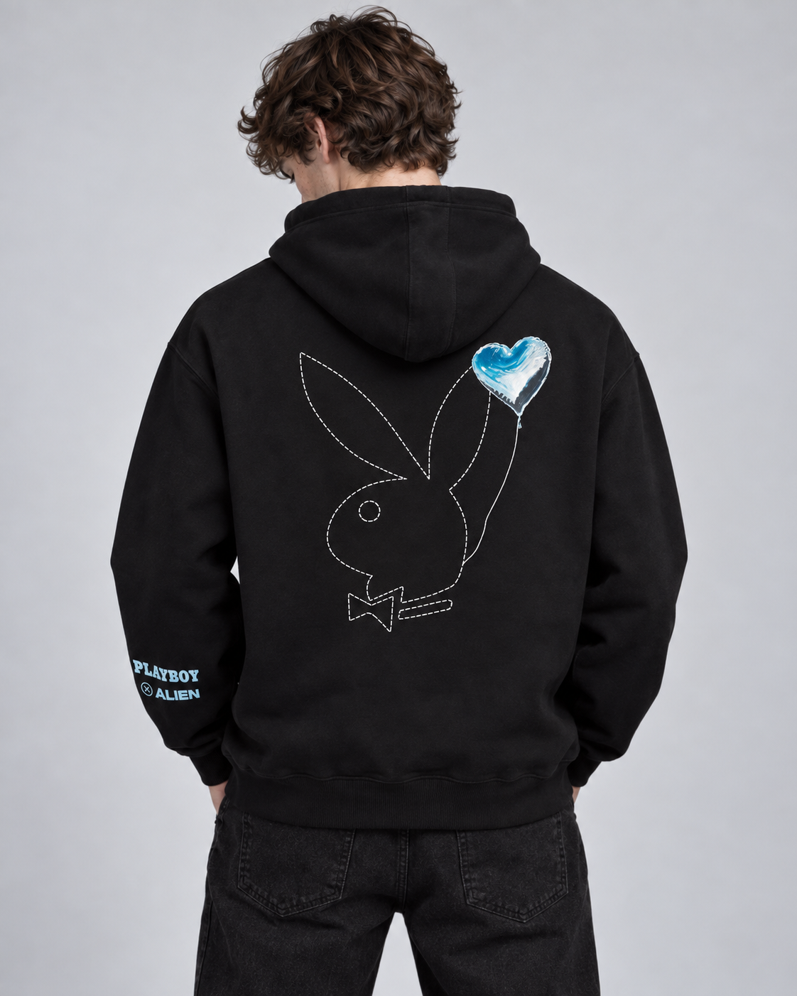 Playboy x Audien Chrome Heart felpa cappuccio nero