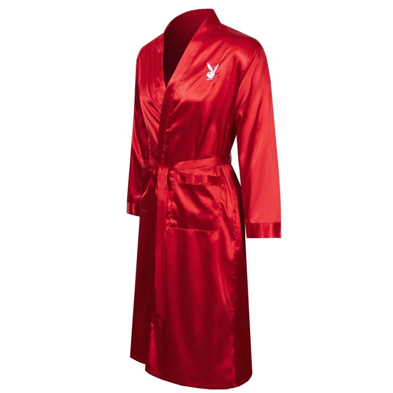 Playboy Mansion Vestaglia Raso Rosso Logo Ricamato