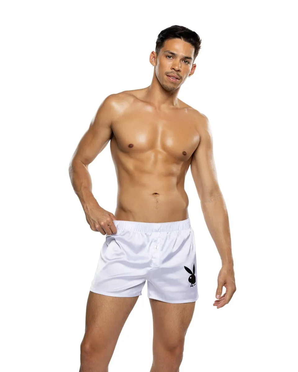 Playboy Bunny Boxer Briefs boxer uomo nero satin