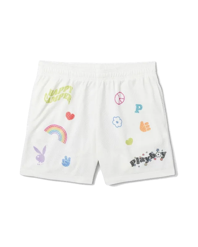 Playboy Basketball Shorts pantaloncini Star White vita alta