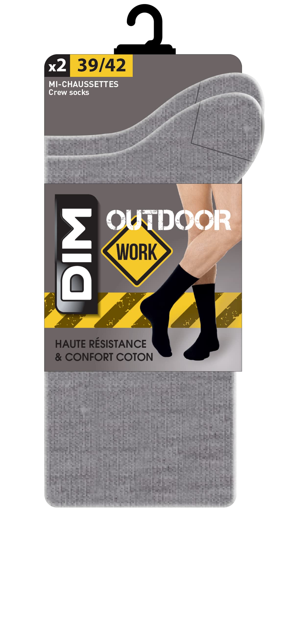 DIM Outdoor Work calzini uomo x2 grigio 39-42 resistenti