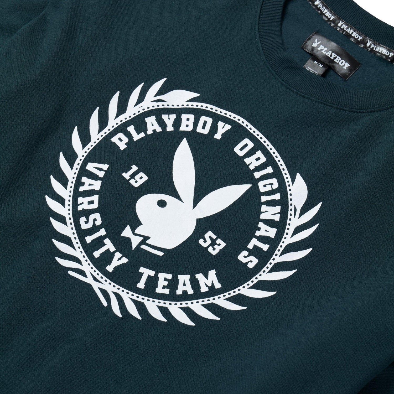 Playboy Campus Varsity felpa girocollo donna verde pile