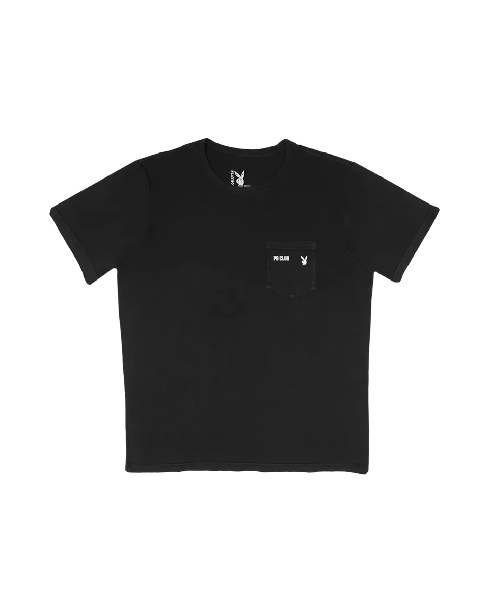 Playboy Club Pocket Tee t-shirt nera cotone