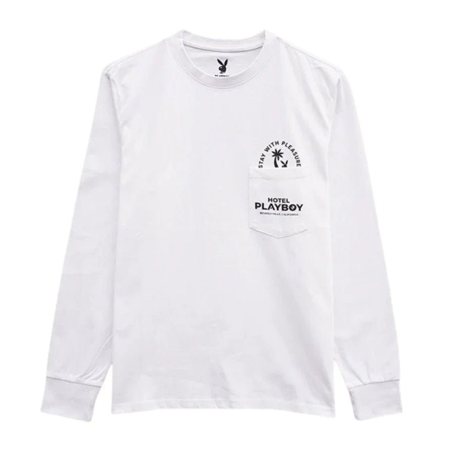 Playboy Hotel Maglia manica lunga bianca cotone