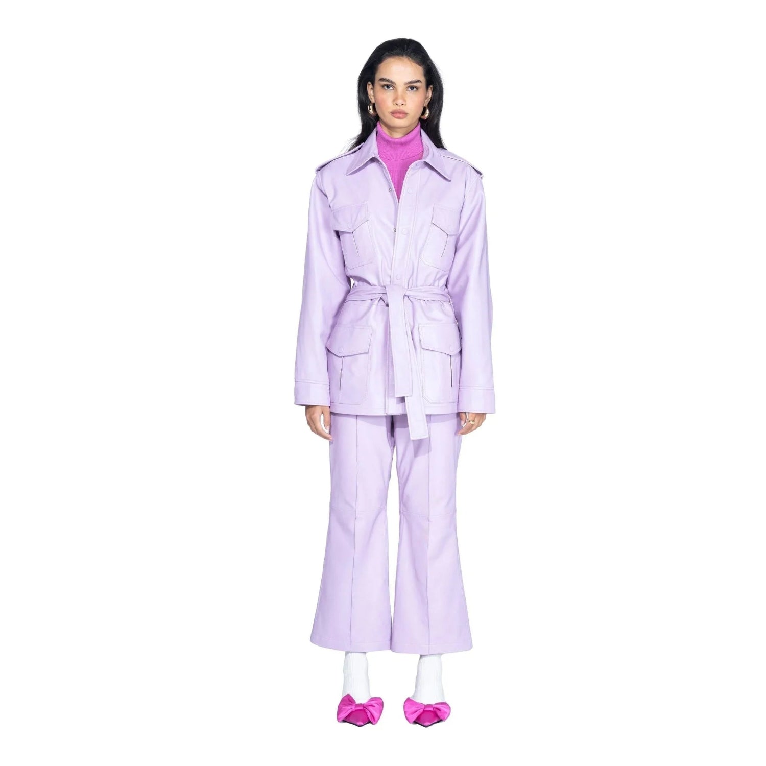 Playboy Safari giacca pelle nappa moss cintura