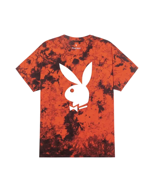 Playboy Big Rabbit Head t-shirt tie dye arancione cotone