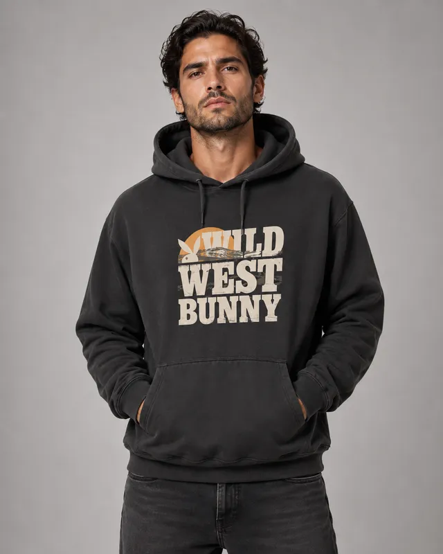 Playboy Wild West Bunny felpa con cappuccio nera