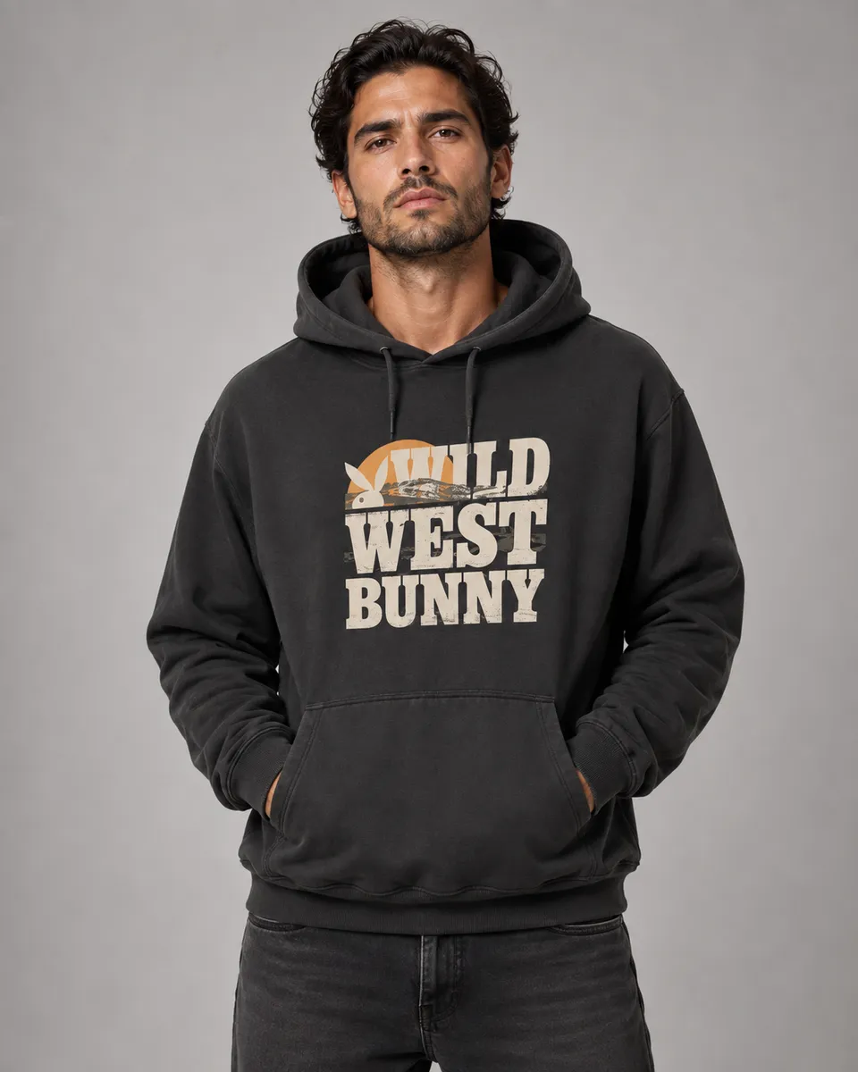 Playboy Wild West Bunny felpa con cappuccio nera
