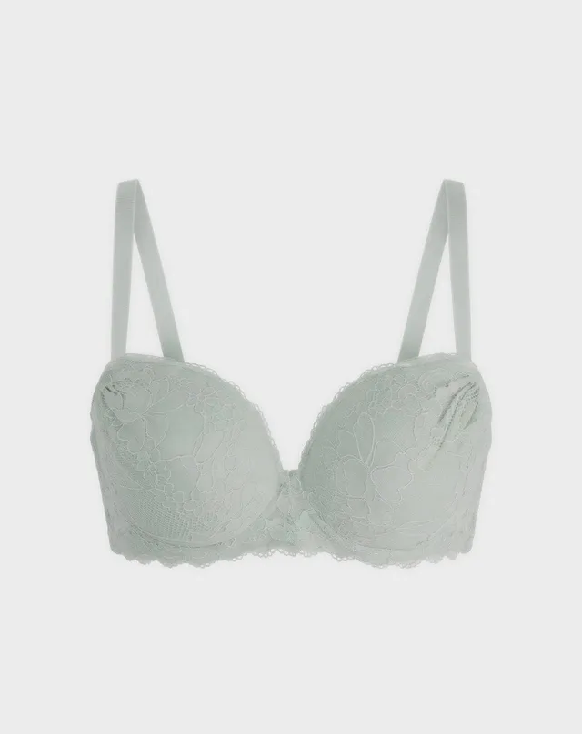 René Rofé Lace T Shirt reggiseno menta 34B pizzo leggero