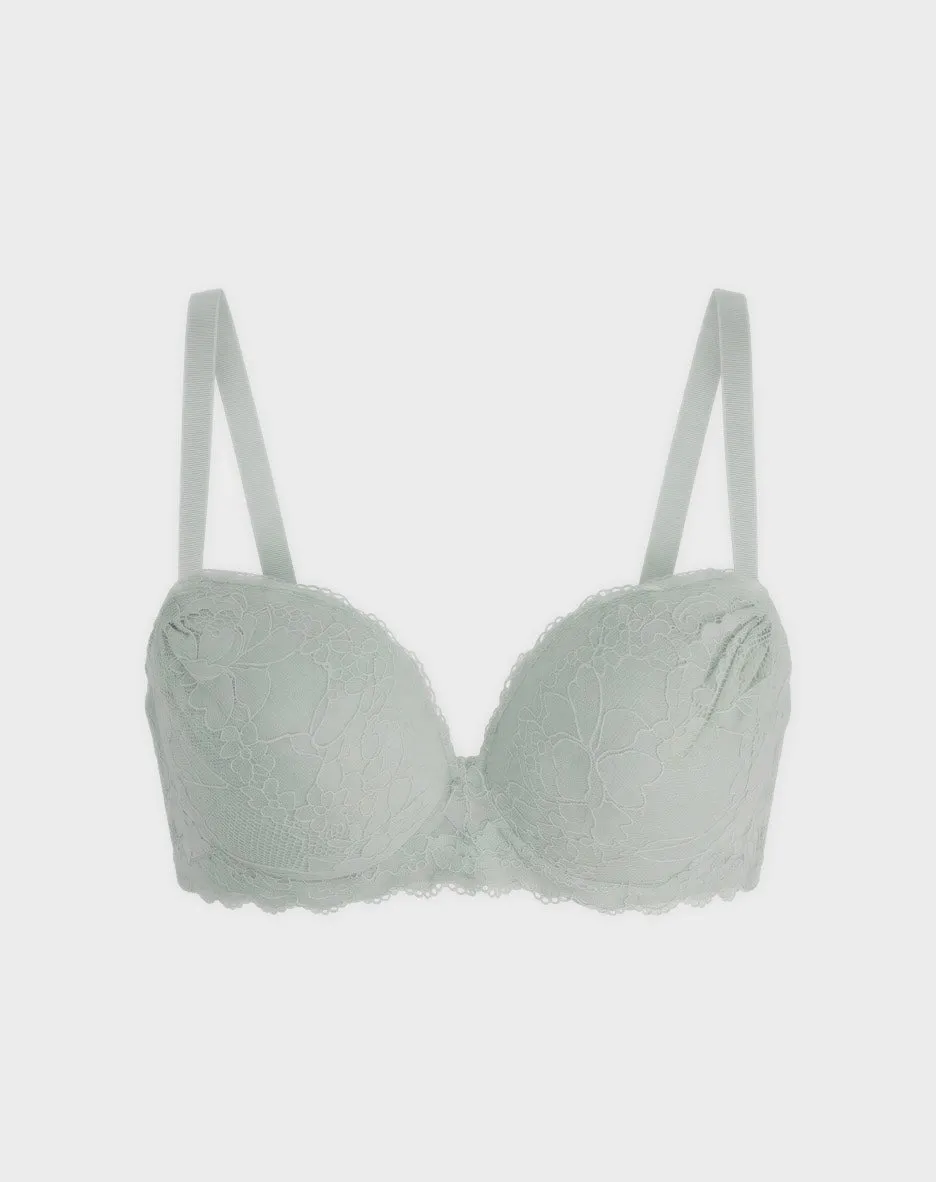 René Rofé Lace T Shirt reggiseno menta 34B pizzo leggero