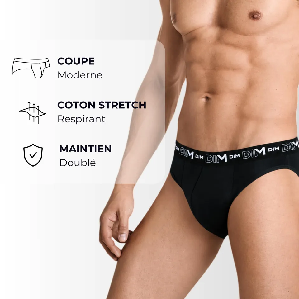 DIM Slip Uomo Cotone Elasticizzato Confezione da 5 Comfort