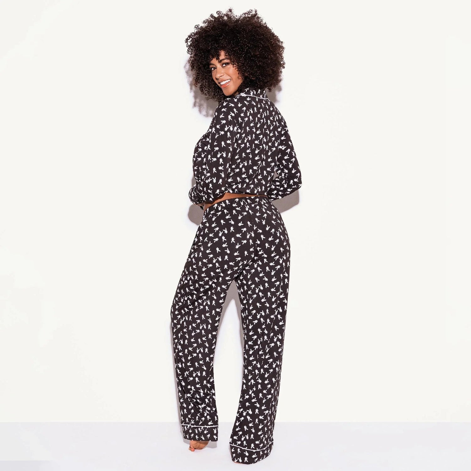 Playboy Slumber Bunny Pigiama Nero Modal