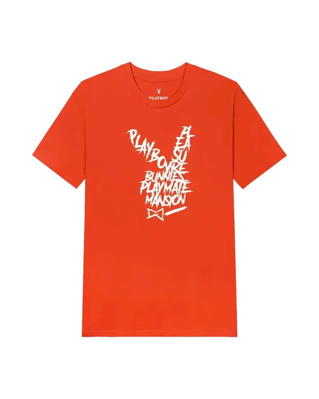 Playboy Graffiti Rabbit Head t-shirt unisex arancione