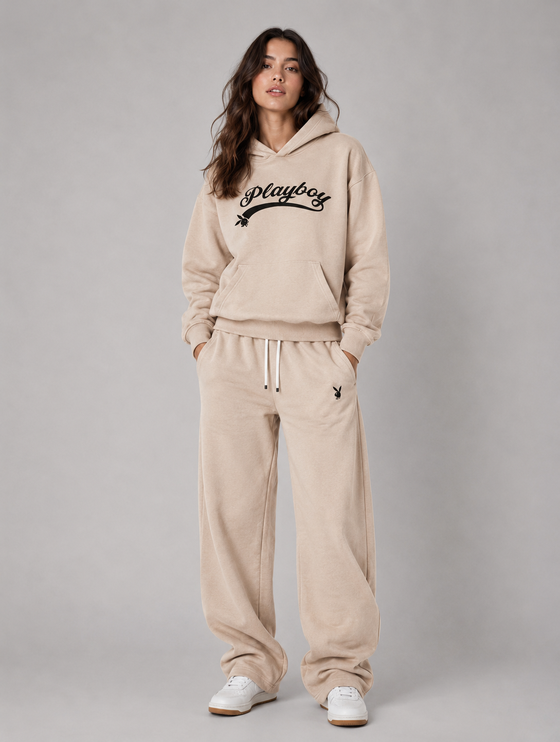 Playboy Logo Set tuta azzurra felpa e joggers unisex
