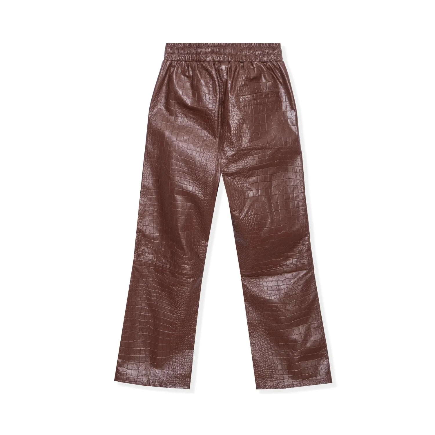 Playboy Crocodile Pantalone Flare pelle cioccolato