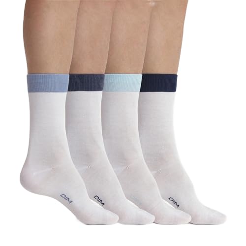DIM Ecodim Style calzini uomo cotone x4 bianco blu