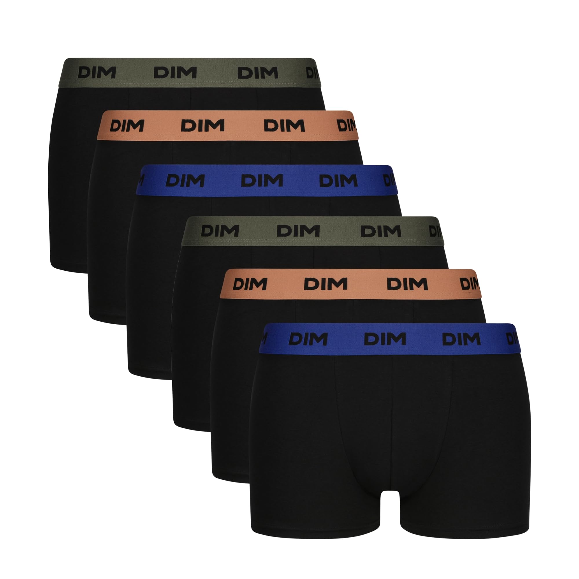 Dim Mix and Colors Boxer Uomo 6pz Cotone Nero Cintura Logo