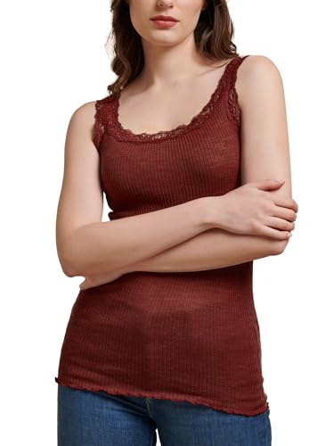 Egi 1491 canottiera lana seta bordeaux S-M pizzo
