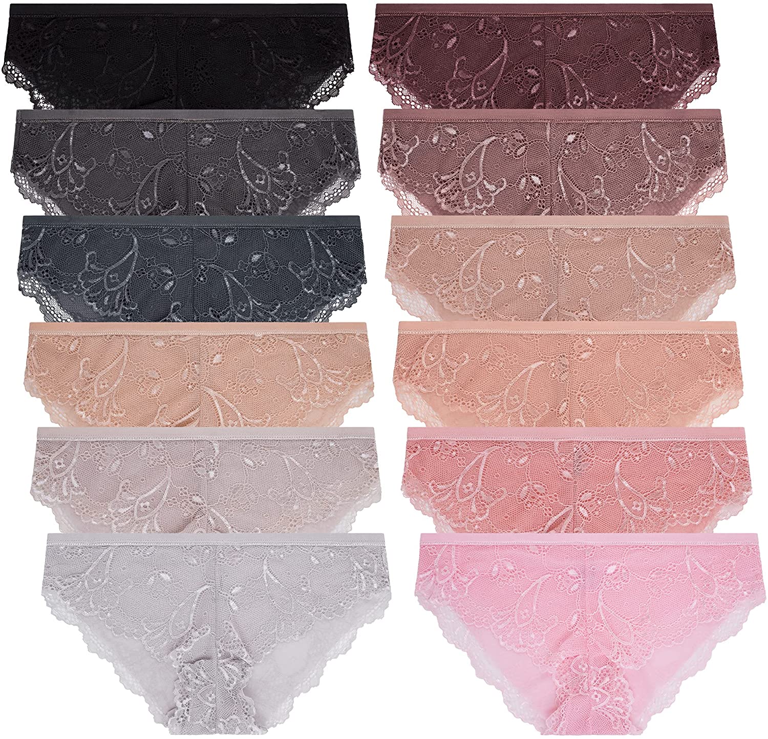 René Rofé Lace Bikinis slip pizzo 12 pack colorati