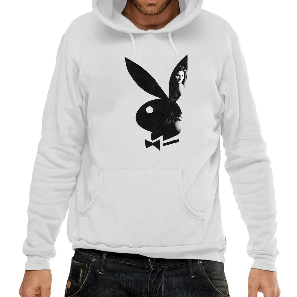 Playboy Bunny Shadow felpa cappuccio nera pile morbido