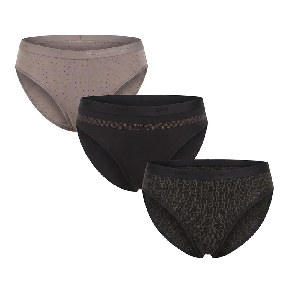 DIM Pockets Slip Donna x3 Cotone Nero Grigio Nero Elastico