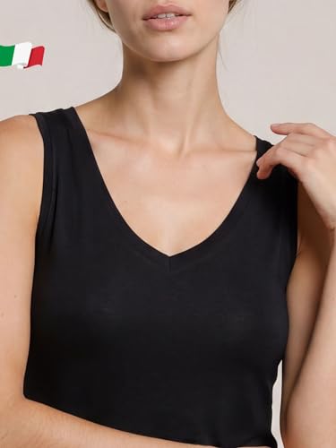 Egi Art. 2502 Canotta Donna Bambù Scollo V Spalla Larga