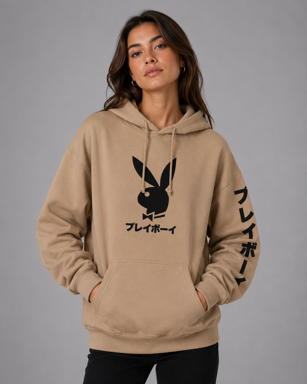Playboy Japanese Rabbit Head Felpa con Cappuccio grafica