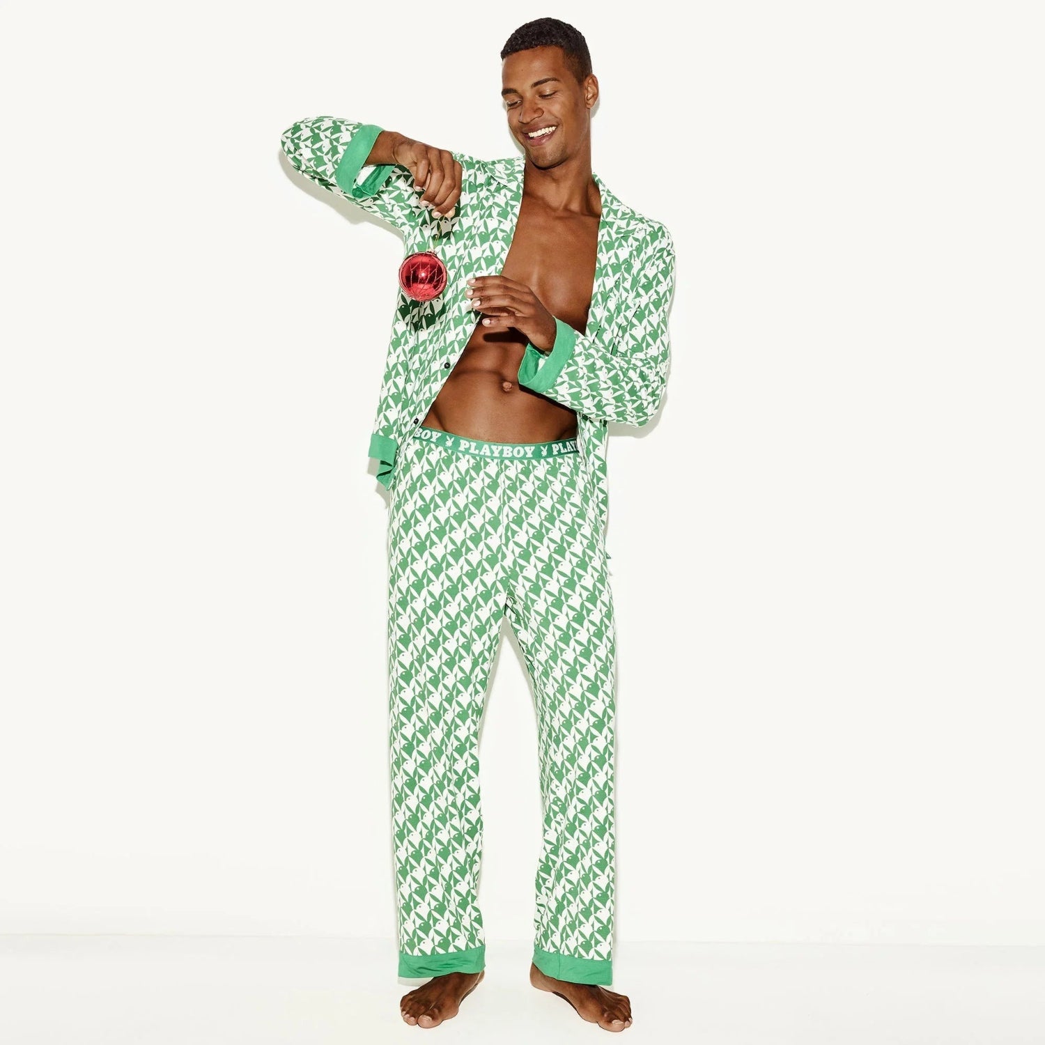 Playboy Classic pigiama uomo modal verde camicia-pantalone