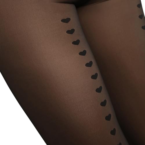 DIM Thermo Caldo Trasparente collant donna S-M cuore nero