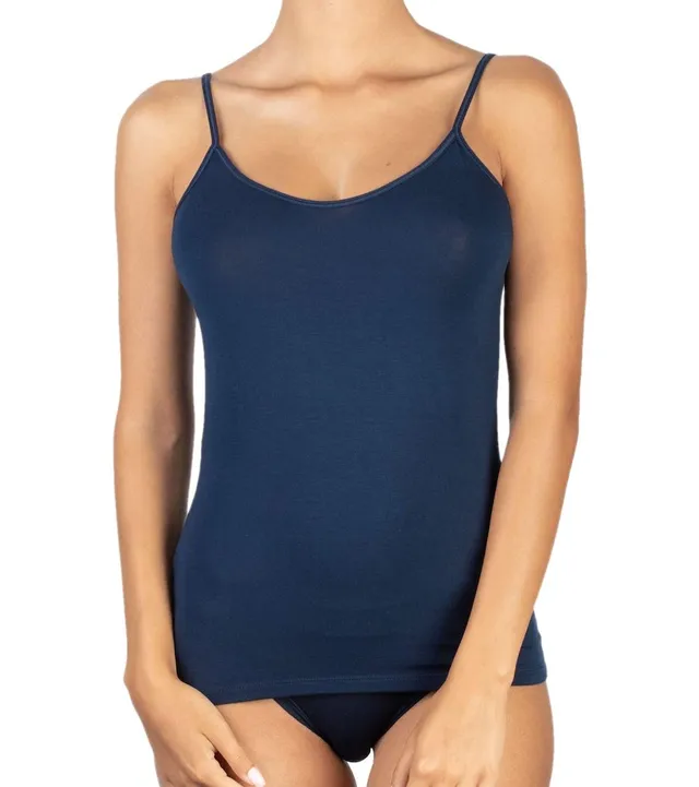 Egi Top Spallina Sottile canotta donna S blu cotone modal