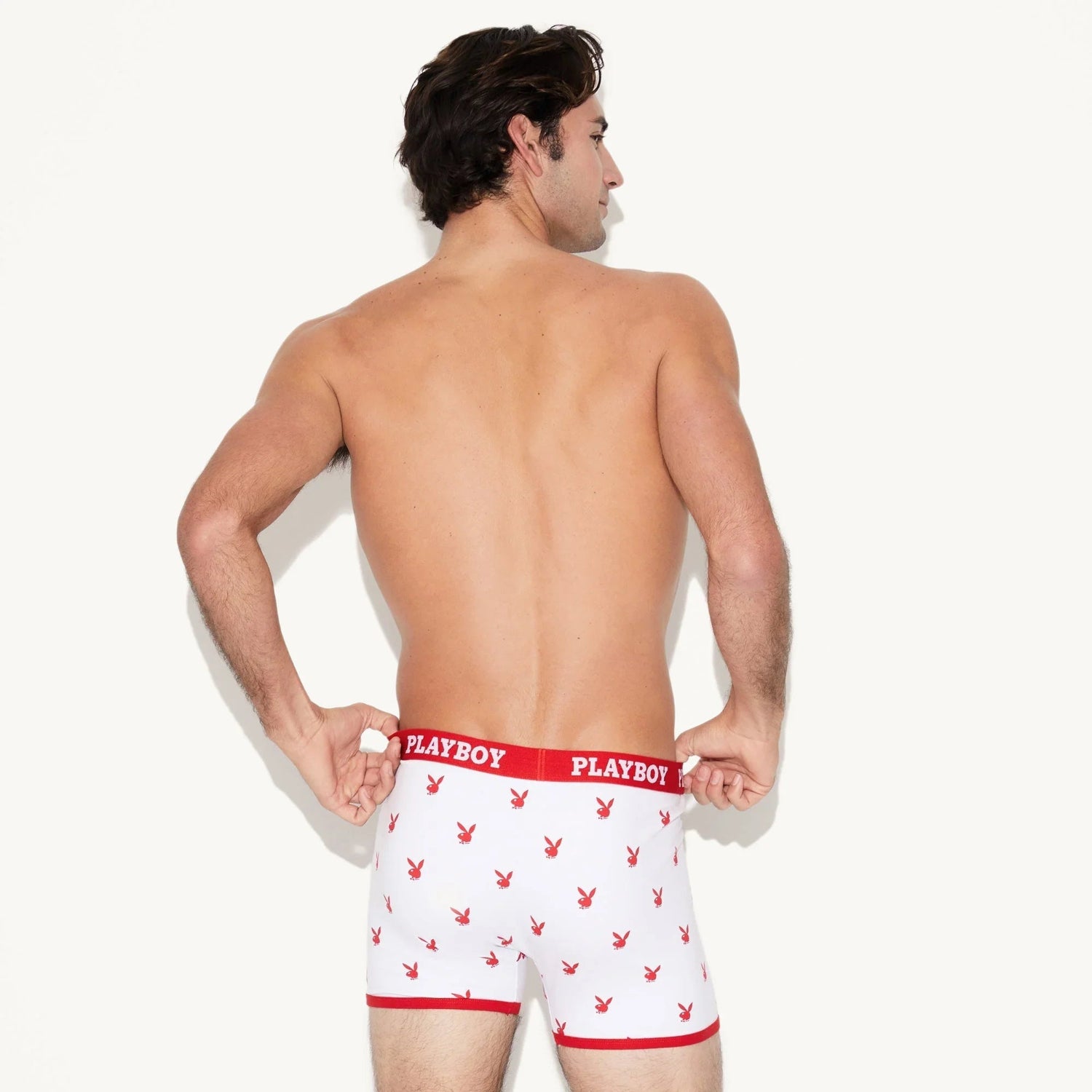 Playboy Rabbit Head boxer uomo rosso cotone S