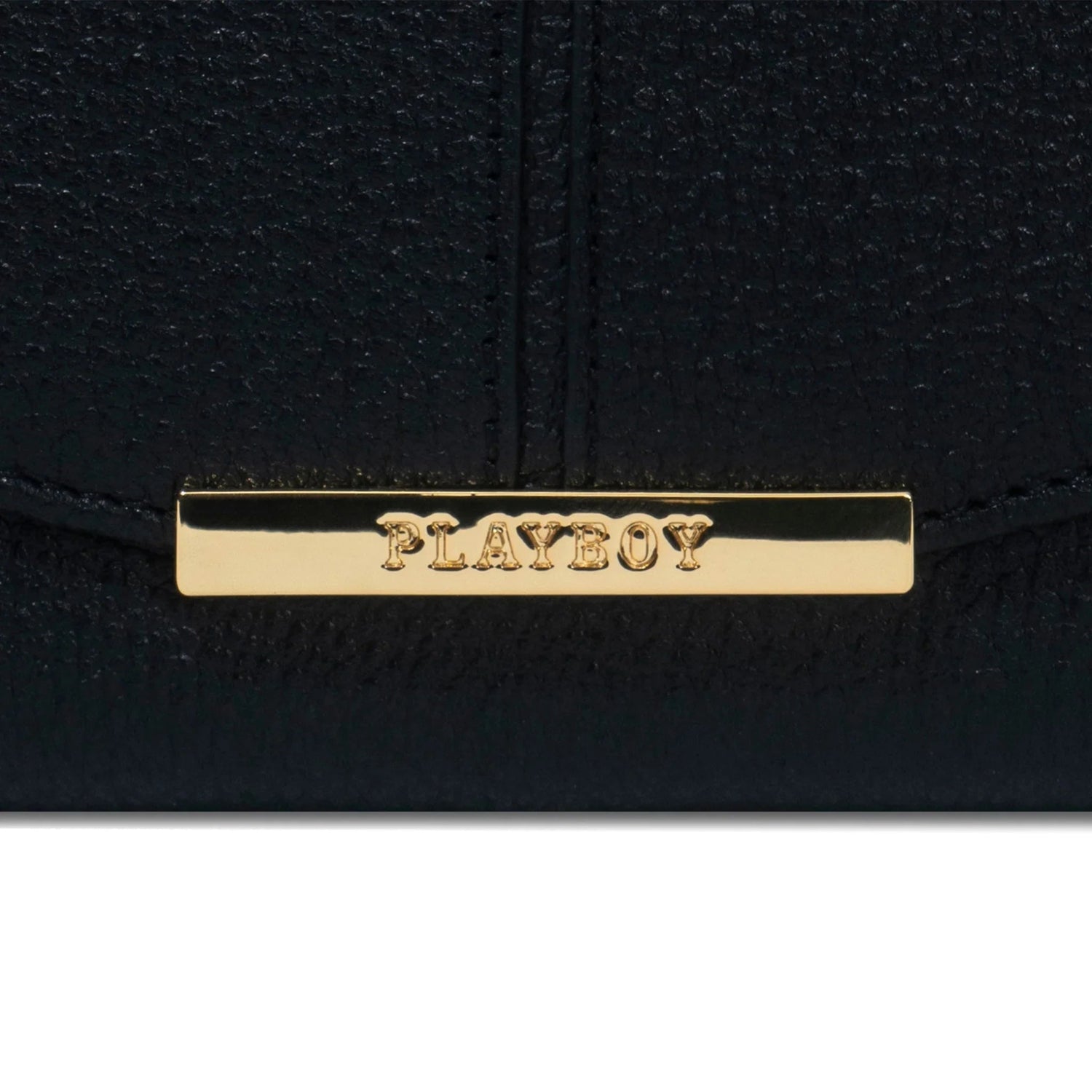 Playboy Trifold Wallet portafoglio pelle nero oro