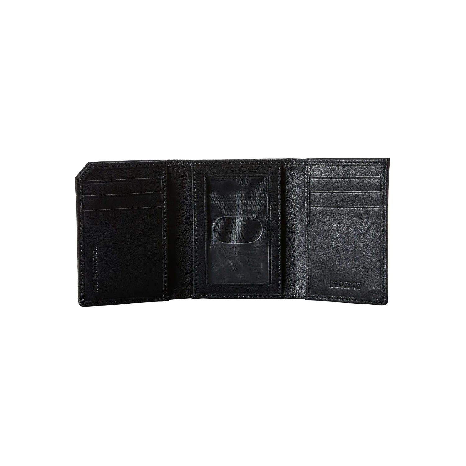 Playboy Milled Trifold portafoglio pelle nero