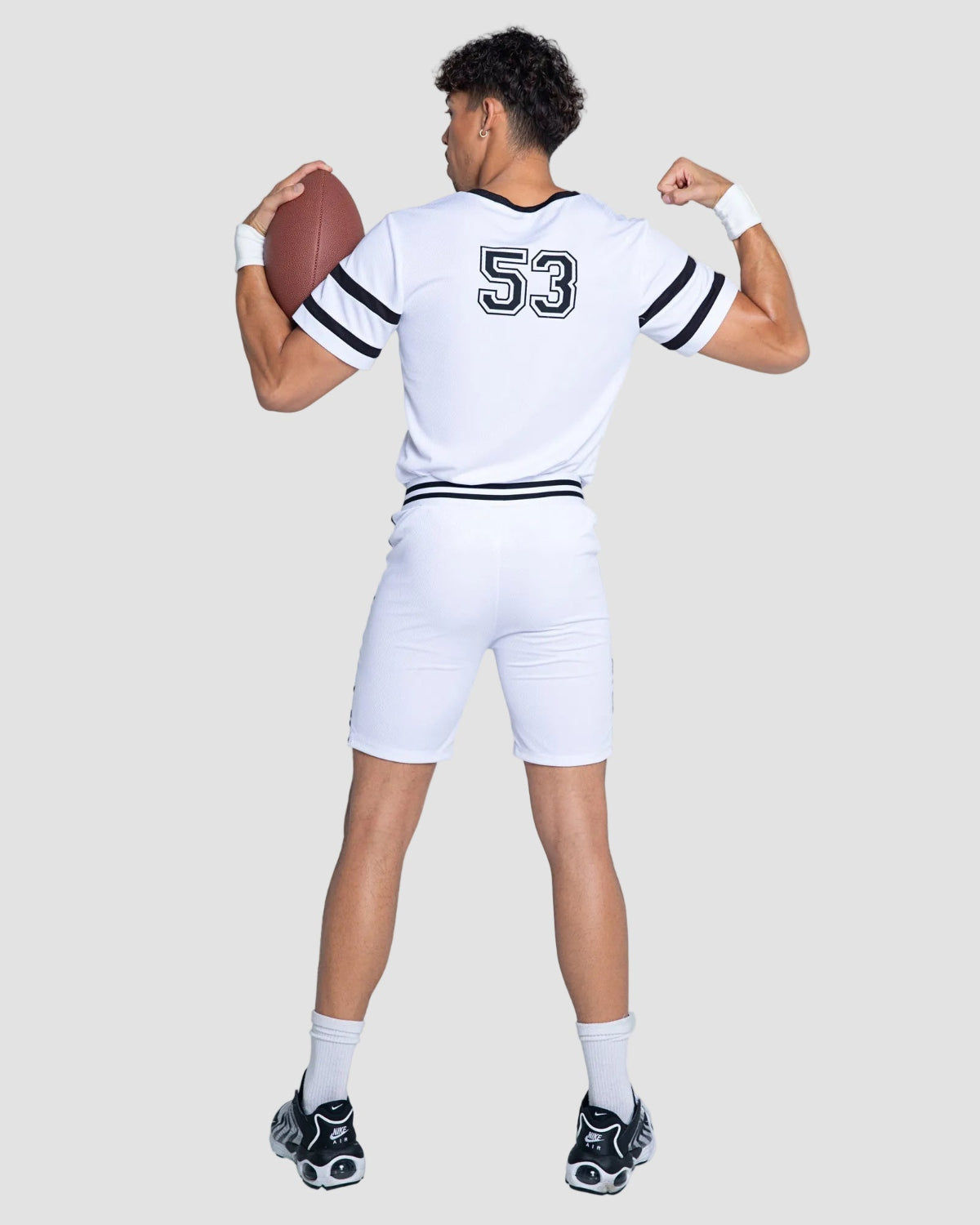 Playboy Football Touchdown Hunk costume bianco-nero