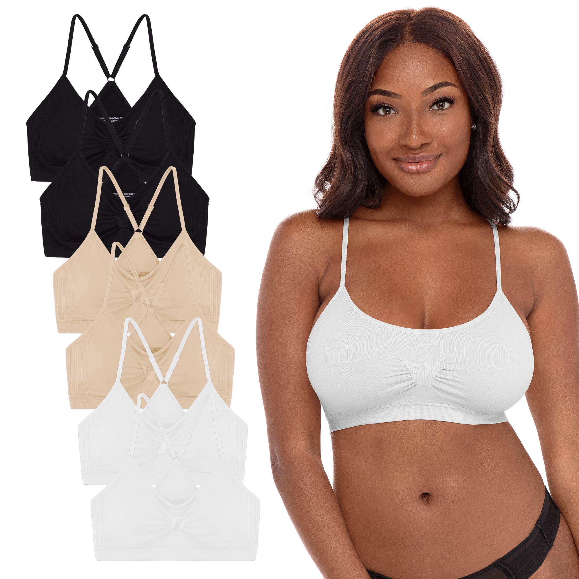 René Rofé Yoga Reggiseno Sportivo Senza Ferretto 6 Pezzi