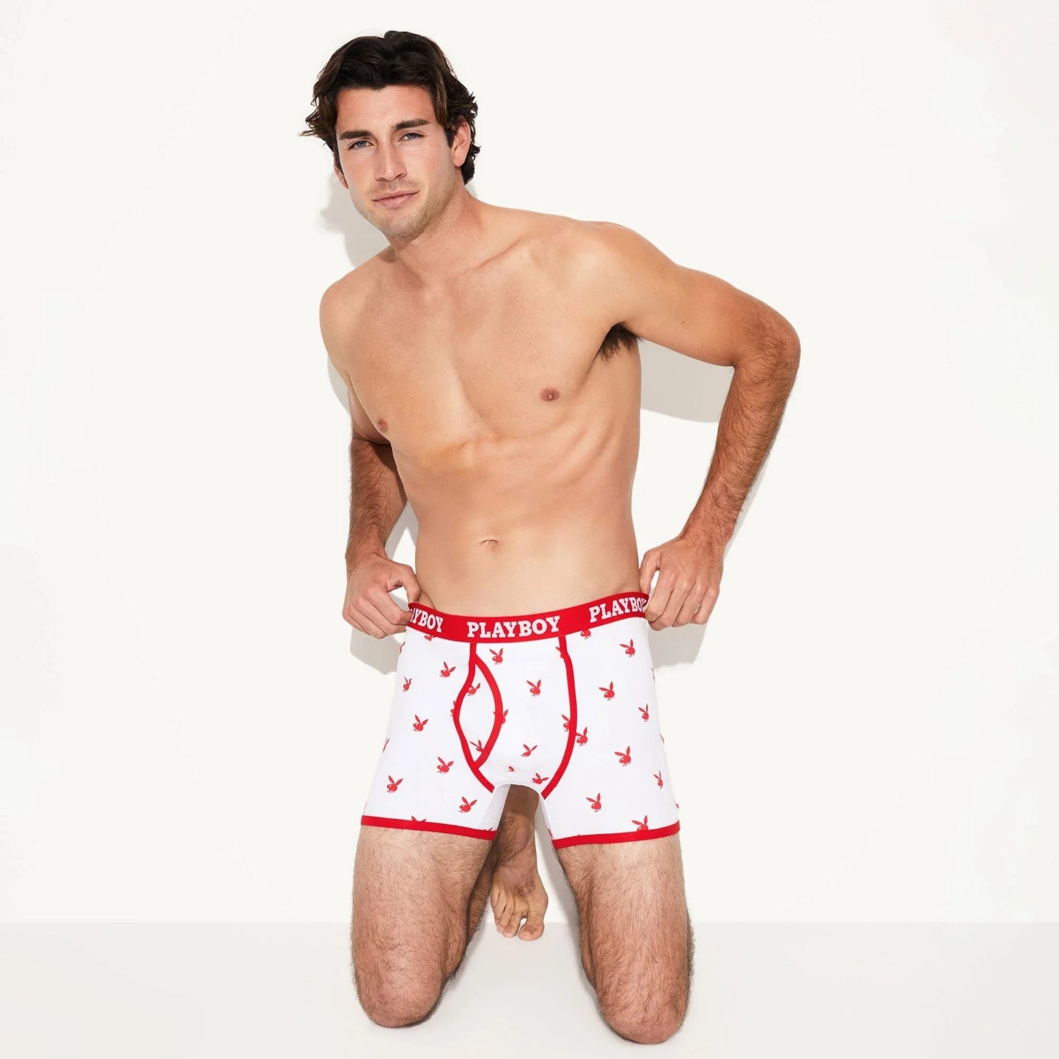 Playboy Rabbit Head boxer uomo rosso cotone S