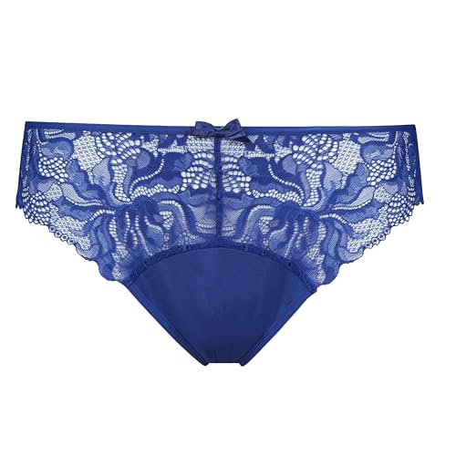 DIM Generous Essentiel slip pizzo donna x1 blu microfibra XS