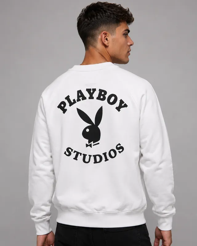 Playboy Studios felpa girocollo bianca unisex cotone