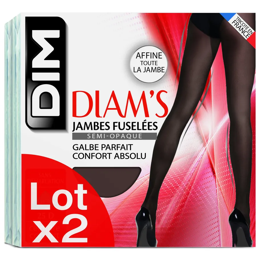 Dim Diam collant donna x2 nere semi-opache shaping
