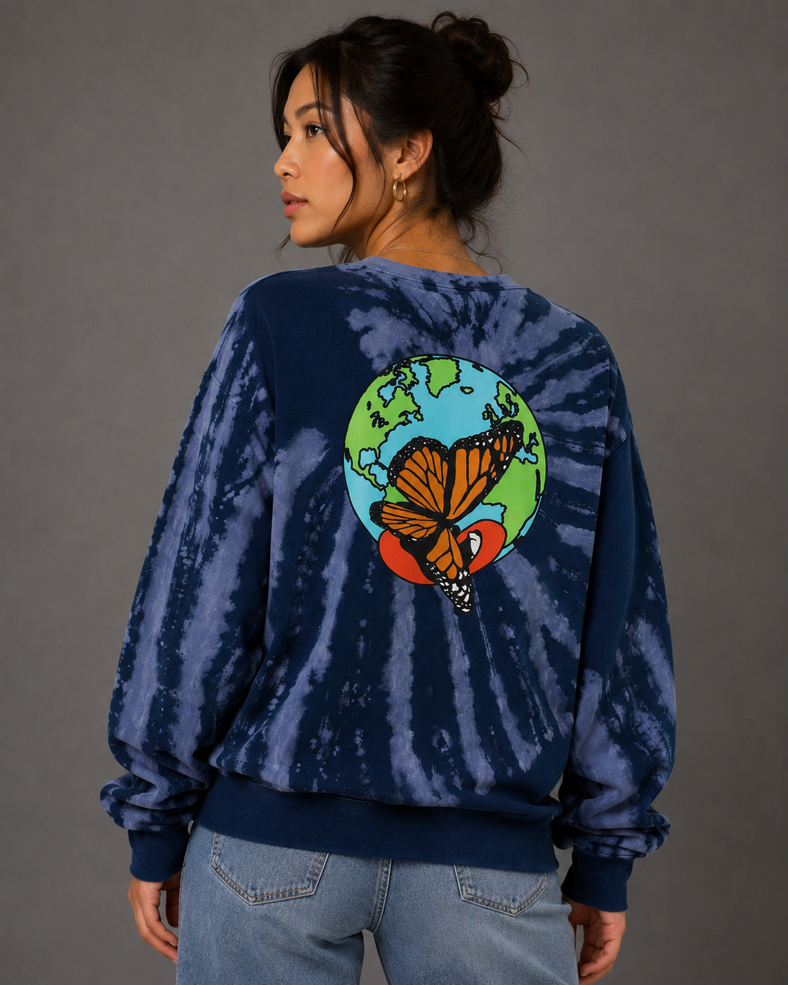 Playboy Au Naturel Tie-Dye felpa girocollo cotone