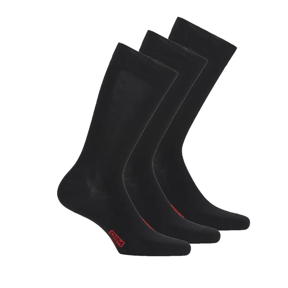 DIM Coton Traspirabile X3 calzini uomo nero 43-46 x3 cotone