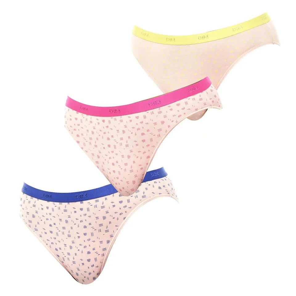 DIM Les Pockets slip donna cotone x3 rosa tasche