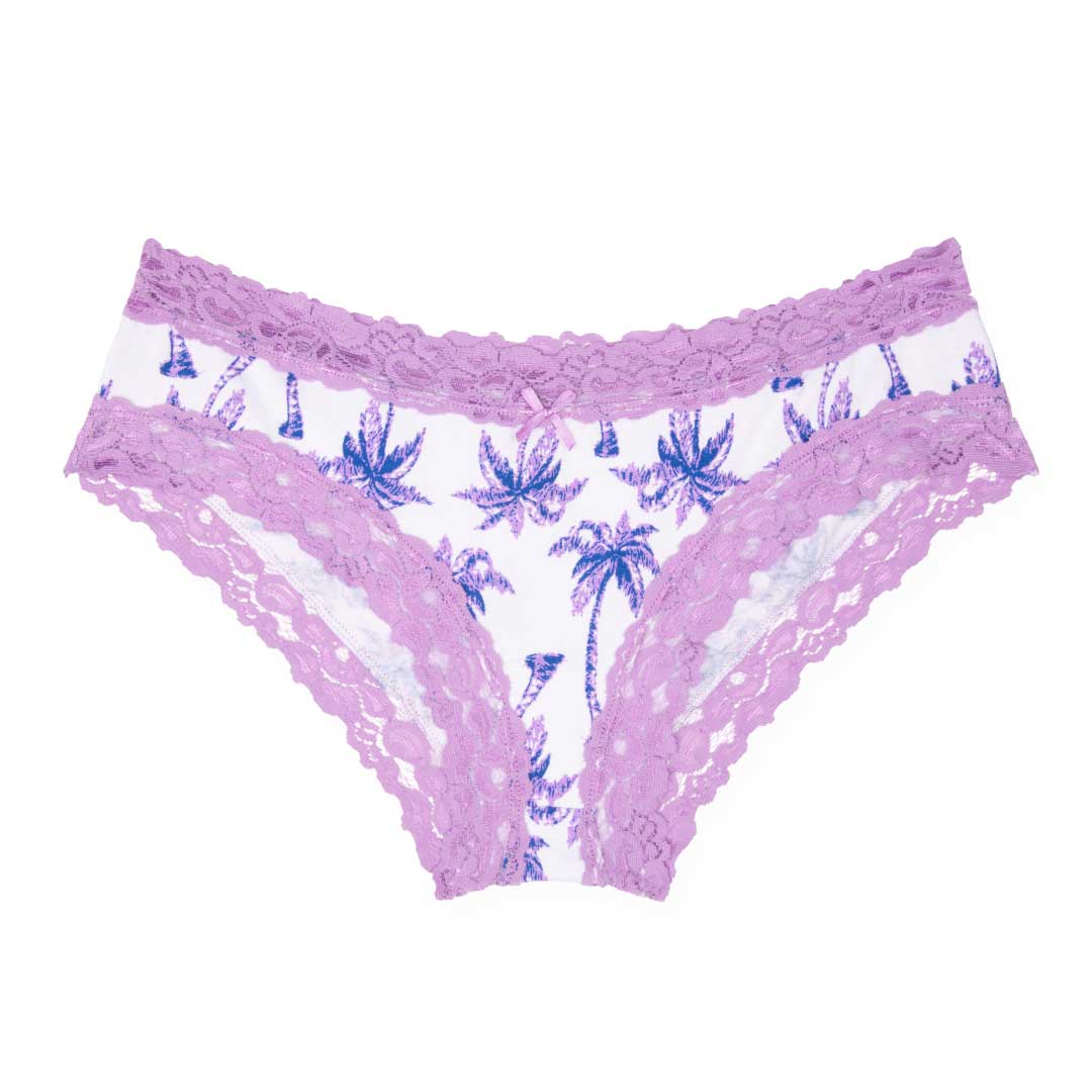 René Rofé Cotton Lace Hipster mutanda pizzo bianco cotonoso