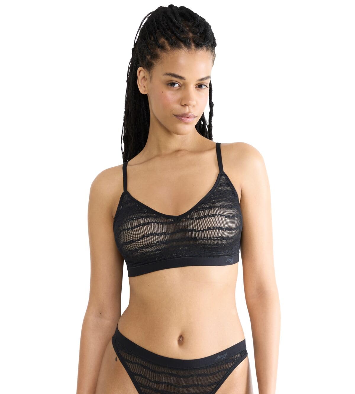 Sloggi Free Evolve PU Lace Bra Donna Nero Pizzo