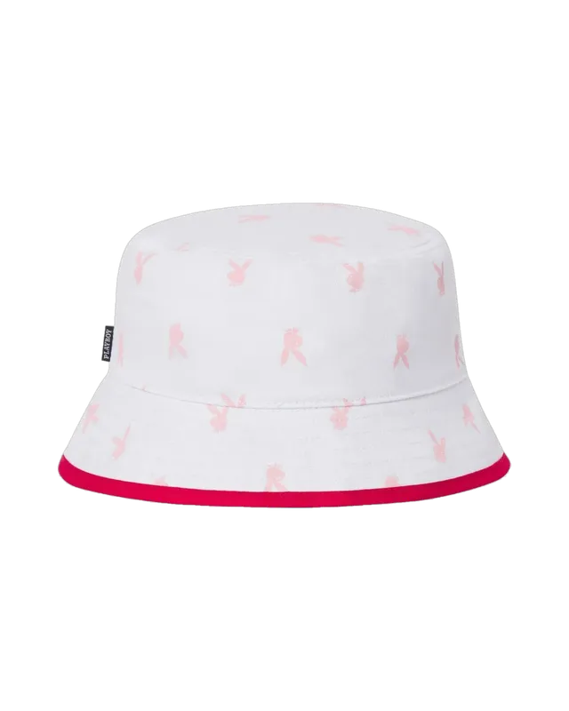 Playboy Bucket Hat Cappello Pescatore Nero Fodera Rainbow