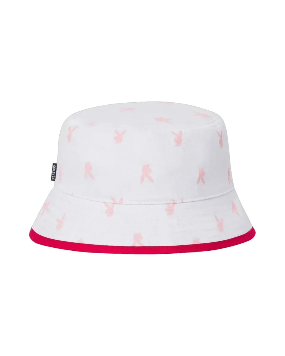 Playboy Bucket Hat Cappello Pescatore Nero Fodera Rainbow