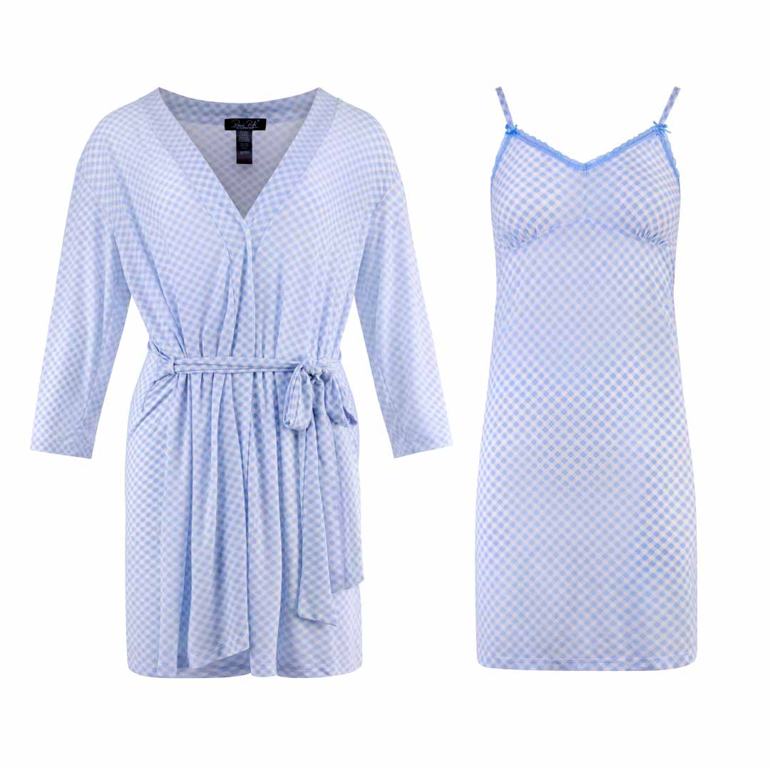 René Rofé Robe and Chemise sottoveste con vestaglia fantasia
