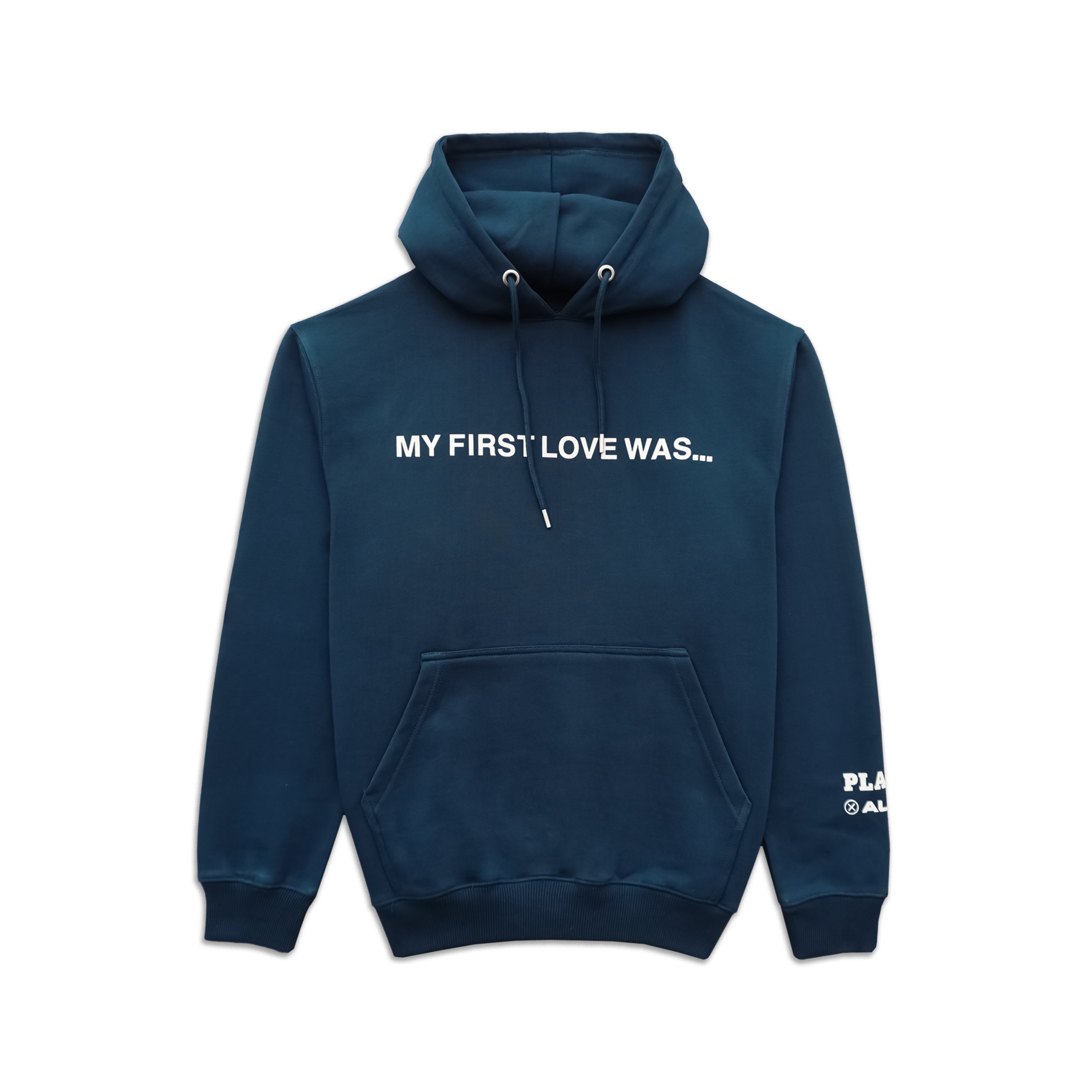 Playboy First Love felpa con cappuccio Midnight Teal cotone